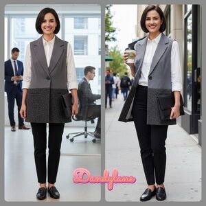 Cabi Over The Moon Gray Two Tone Vest Size Small